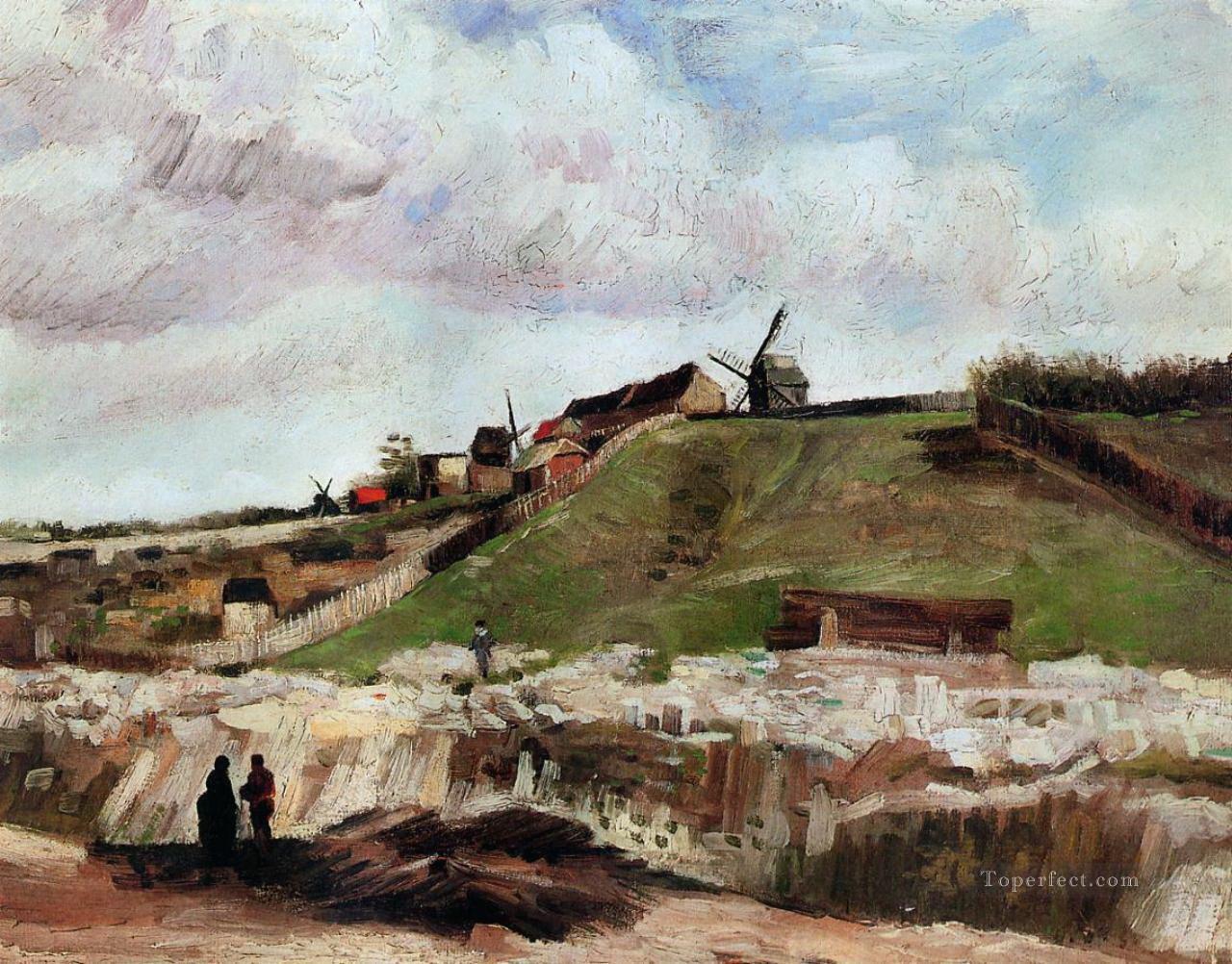 Montmartre the Quarry and Windmills Vincent van Gogh Oil Paintings